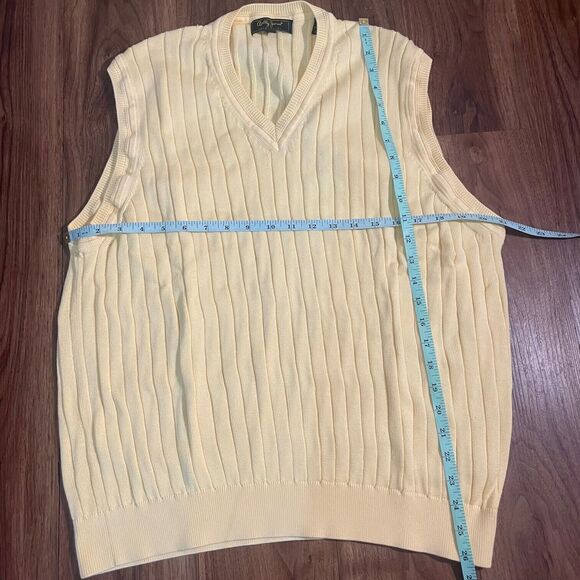 Bobby Jones Sleeveless V-Neck Vest Yellow 100% Cotton Sweater Men's Size 2XL - Picture 4 of 7